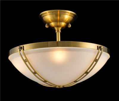 Enkel stil takmontert lys med frostet glassskål